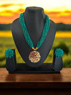 Inhanns All-Day Statement Beaded Necklace Set - Sea Green