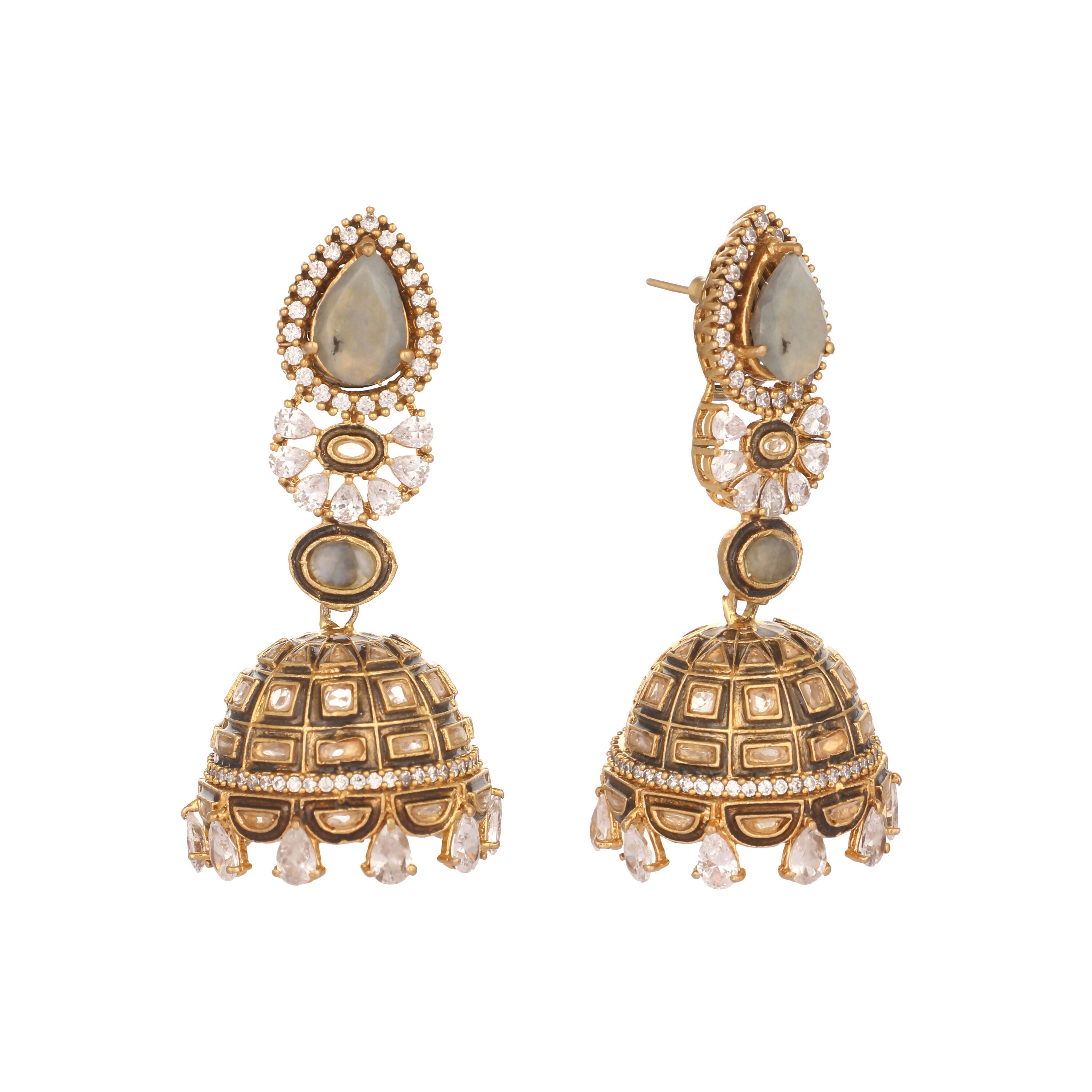 Nuyug 22K Gold Plated Aureate Swirl Jhumki Earrings - Distacart