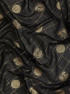 Ahalyaa Women's Traditional Semi Stitch Saree - Black