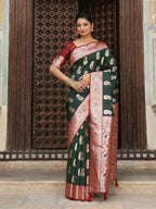 Shree Shyam Fashion Green Silk Saree - Distacart