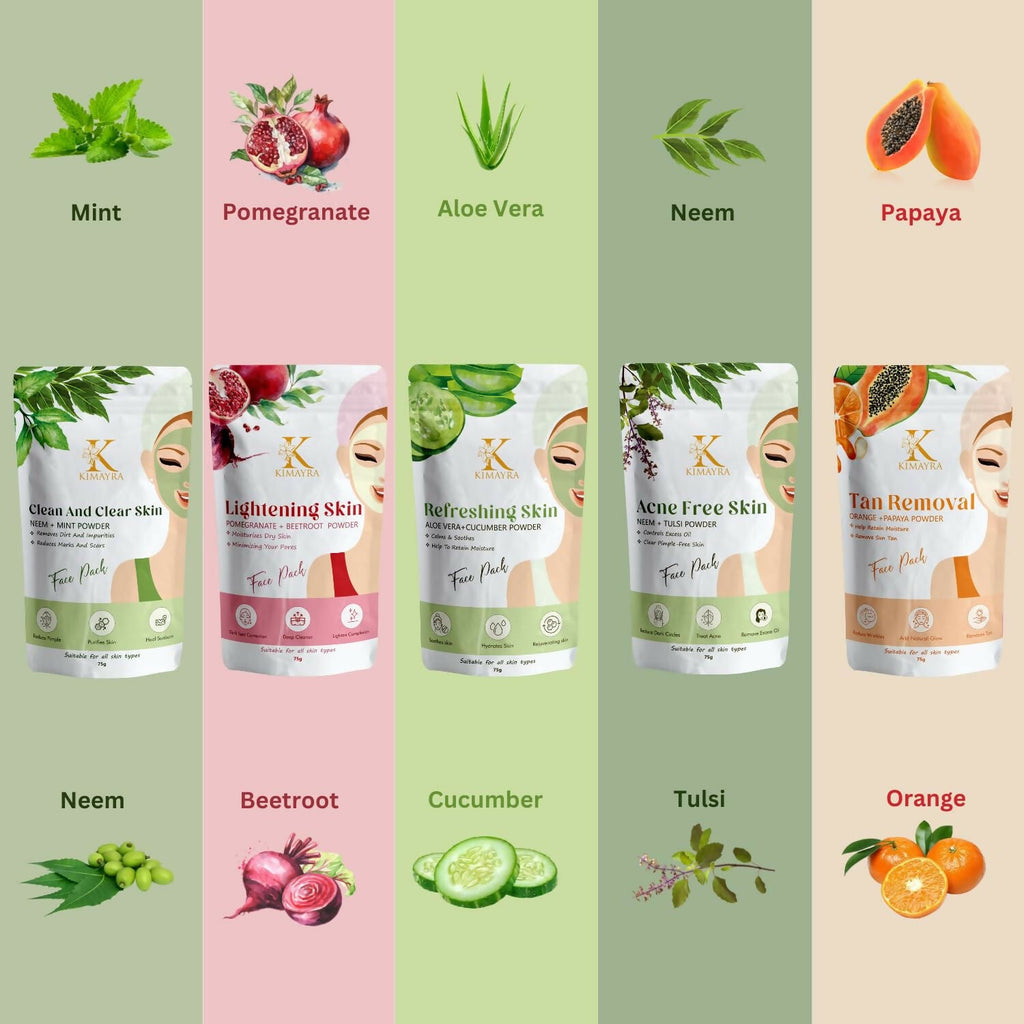 Kimayra Tanning Face Pack Combo Powder for Natural Brightening Skin