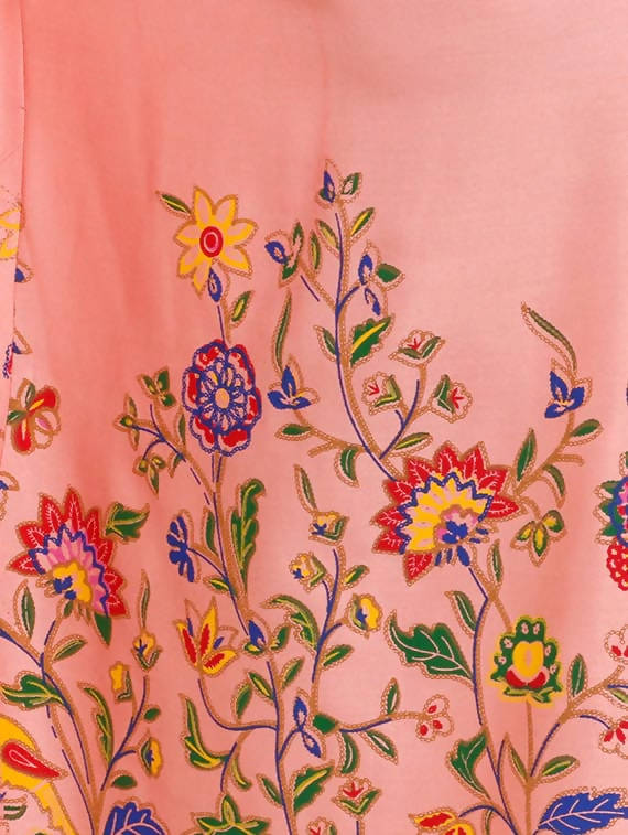 Mominos Fashion Peach Floral Design Palazzo