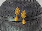 Terracotta Peacock Stud With Drop