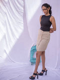 Diva Globe Beige Women Overlap skirt - Distacart