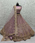 Jyoti Fashion Women's Pyazi Bridal Net Fancy Sequins with Multi Thread Embroidered & Handwork Wedding Lehenga Choli