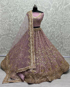 Jyoti Fashion Women's Pyazi Bridal Net Fancy Sequins with Multi Thread Embroidered & Handwork Wedding Lehenga Choli