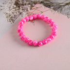 NVR Men & Women Pink Marble Crystal Beaded Elasticated Bracelet - Distacart