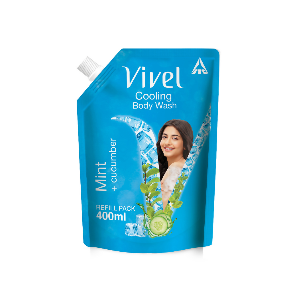 Vivel Cooling Body Wash Mint & Cucumber Moisturizing Shower Gel Supersaver Refill Pouch