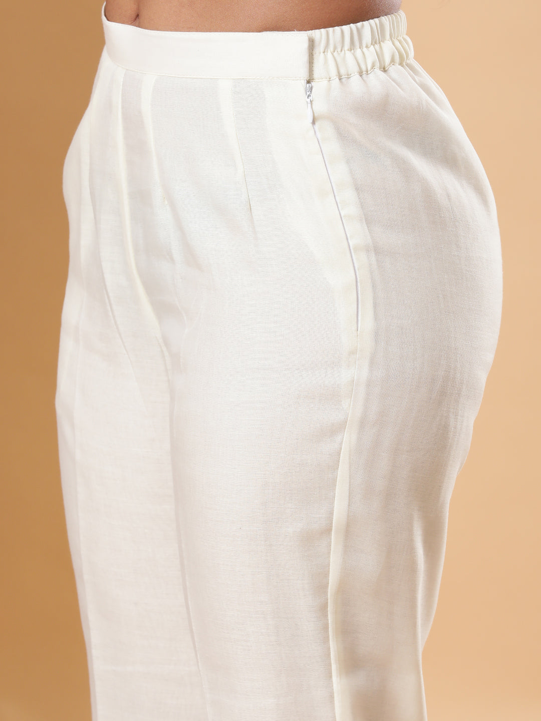 BohoJazz Sunehri Embroidered Kurta Pants with Dupatta - Ivory - Distacart
