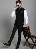 Even Apparels Nehru Jacket With Welt Pockets - Black