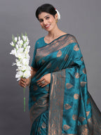 Shree Shyam Fashion Silk Teal Blue Saree - Distacart