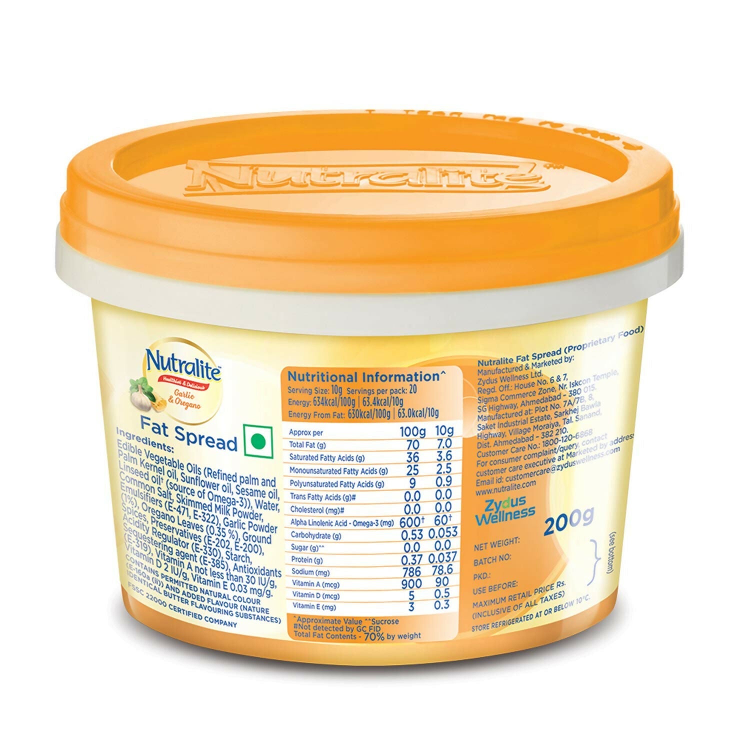 Nutralite Fat Spread - Garlic and Oregano Tub