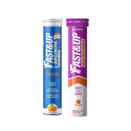 Fast&Up L-Arginine Essentials 1500 Mg & Vitalize Multivitamin Tablets - Orange Flavor