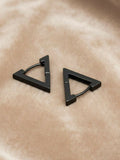 NVR Men's Black Rhodium Plated Geomatric Shaped Stud Earrings - Distacart