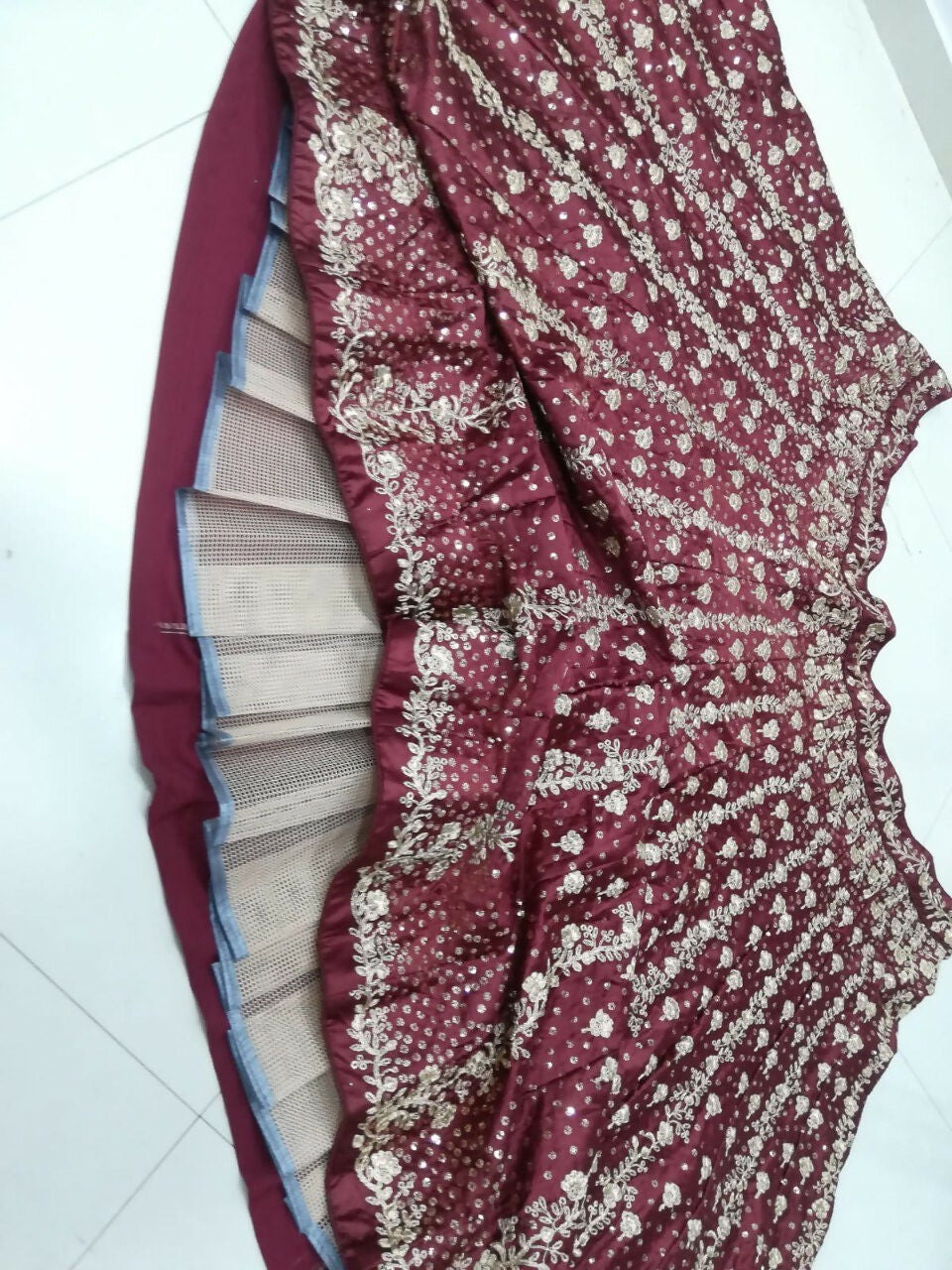 Jyoti Fashion Classy Maroon Silk 3MM Sequins with Thread & Coding Embroidery Lehenga Choli with Dupatta