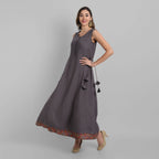 Juniper Women's Grey Rayon Printed Flared Dress - Distacart