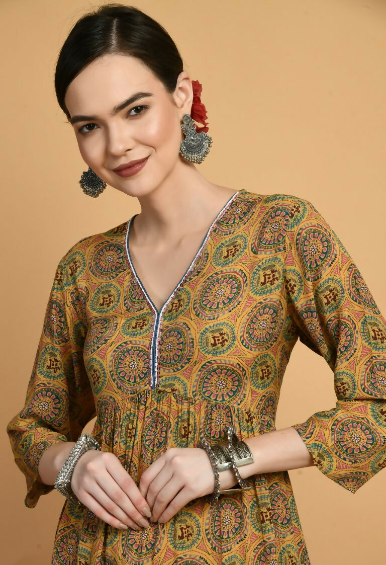 Joban Fashion Mustard Maslin Kurta Set