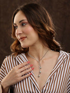 Beaded one sided motif necklace - Ruby Raang