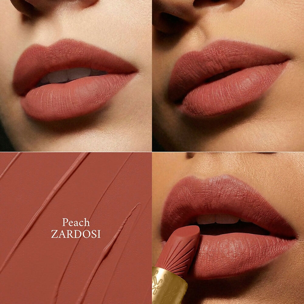 Kay Beauty x Falguni Shane Peacock Luxe Matte Lipstick - Peach Zardosi - Distacart