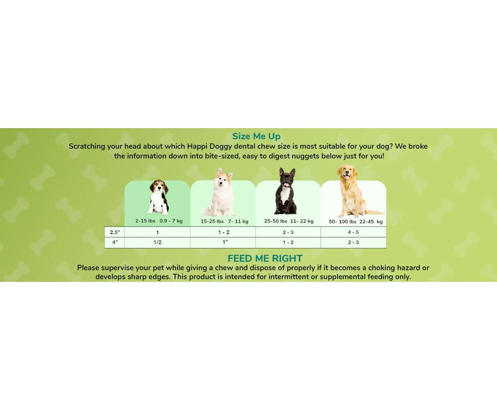 Happi Doggy Dental Chew Care Hip & Joint Support Rosehip & Okra - Distacart
