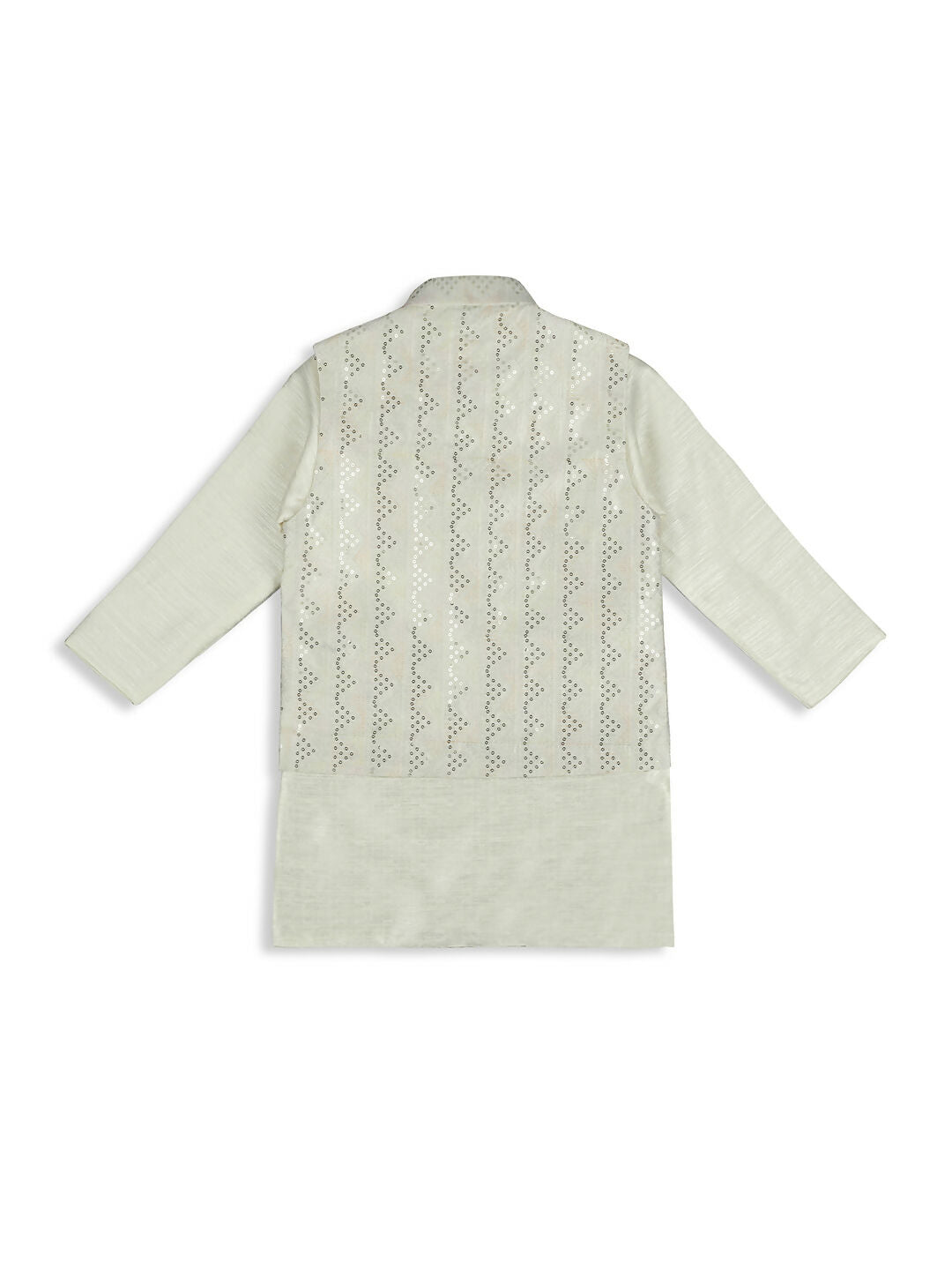 Joban Fashion Kids Island Elegance Sequence work Nehru Jacket Full Sleeves Kurta, Pyjama Set - Cream - Distacart