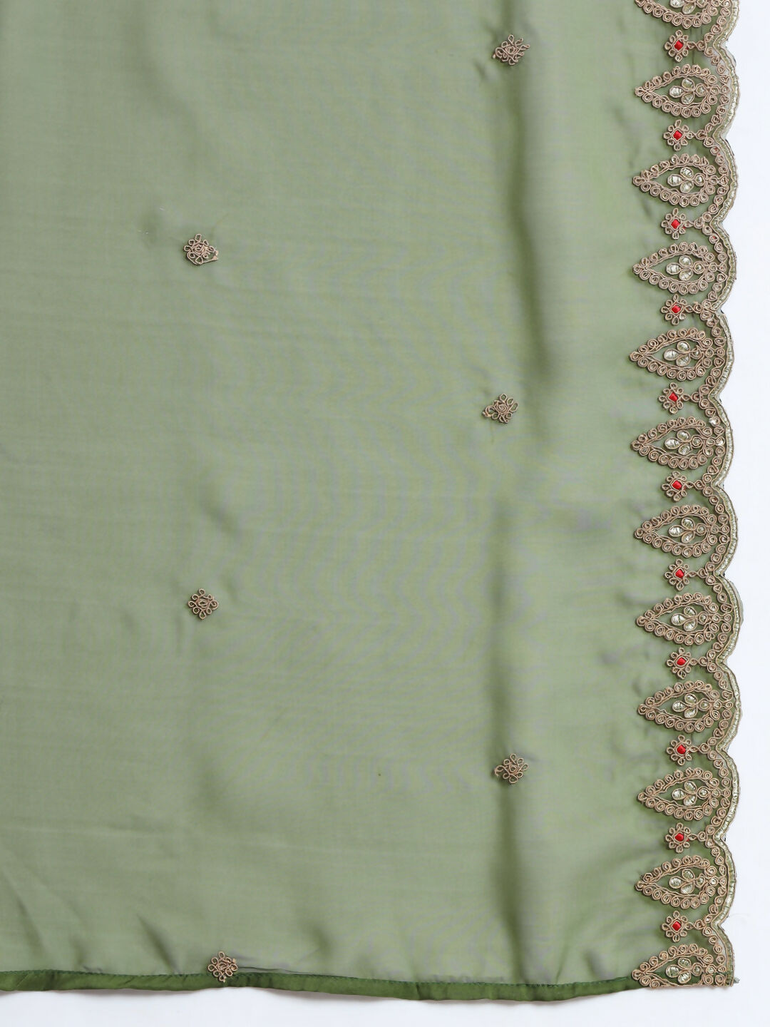 Vellora Green Silk Blend Readymade Suit for Everyday Elegance