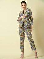 Myshka Women's Multi Cotton Printed jacket