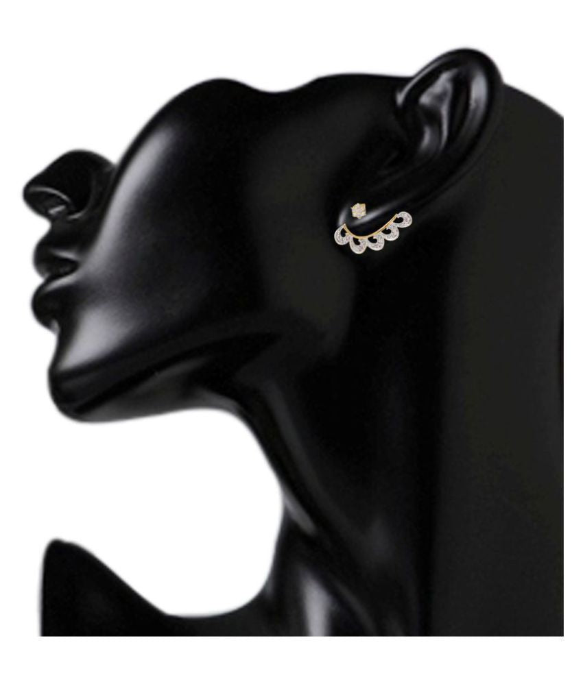 Gold-Plated Alloy American Diamond Small Earrcuff - The Pari - Distacart
