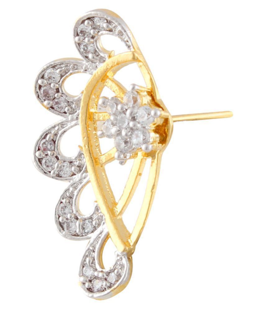 Gold-Plated Alloy American Diamond Small Earrcuff - The Pari - Distacart
