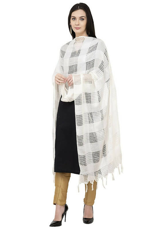 Mominos Fashion Moeza White Window Cotton Dupatta - Distacart