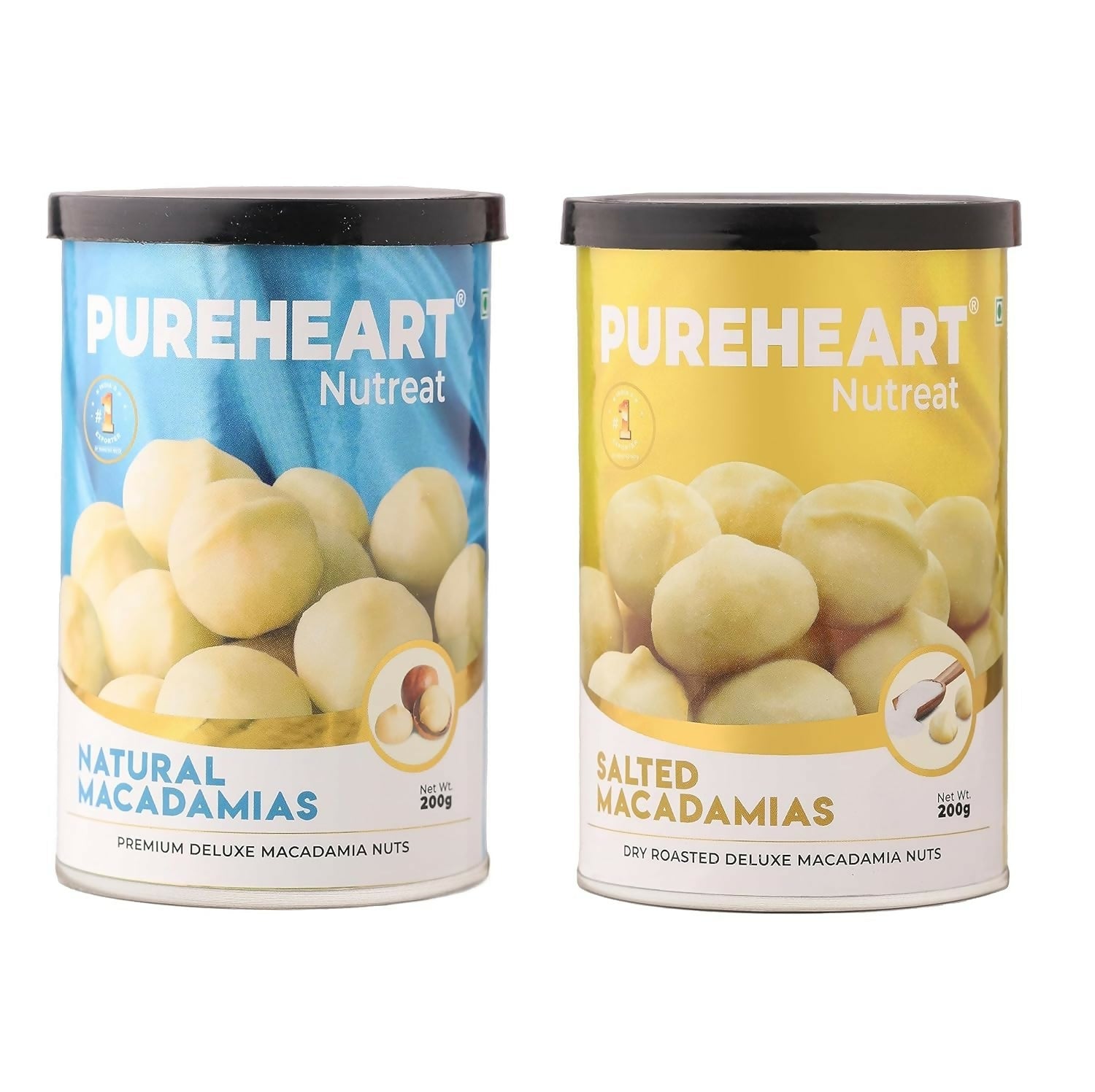 Pureheart Nutreat Combo of Natural Macadamia and Salted Roasted Macadamia - Distacart