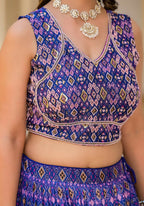Wedding Partywear Royal Blue Slim Georgette Lehengha Choli With Dupata - Agnidhara