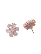 NVR Women Golden Cz Studded Studs Earrings - Distacart