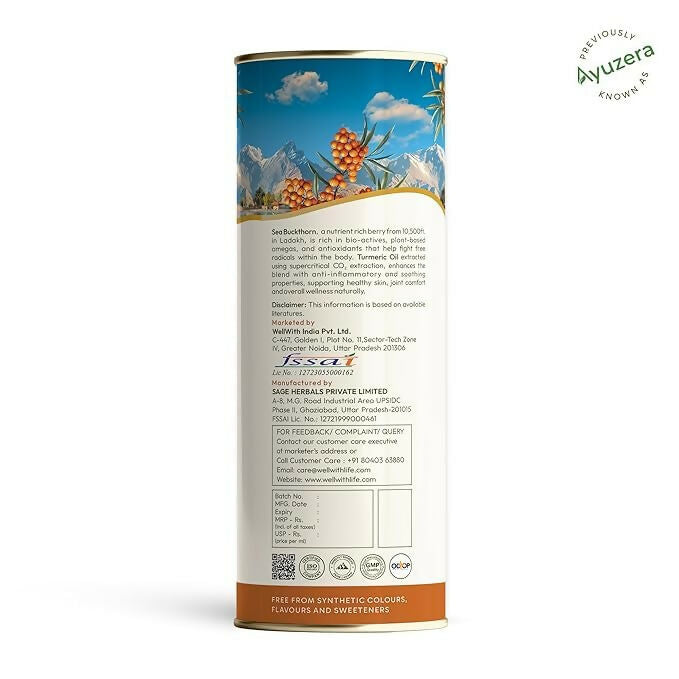 Wellwith Sea Buckthorn with Turmeric Curcumin Oil Juice