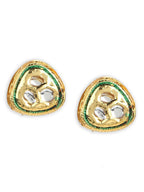Gold-Toned Silver-Toned Contemporary Studs Earrings - Ruby Raang - Distacart