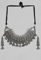 Mominos Fashion Johar Kamal Oxidised Silver-Plated Brass Finish Temple Jewellery with Earrings For Women - Distacart