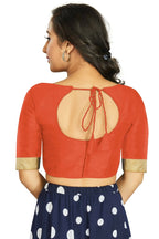 Aastha Fashion Women's Orange Art Silk Designer Traditional Readymade Blouse