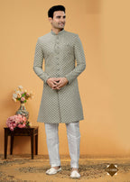 Joban Fashion Men's grey Super 66 Plain Kurta Pyjama set