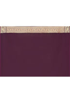 Joban Fashion Plum Purple Banarasi Soft Pure Handloom Banarasi Silk Saree