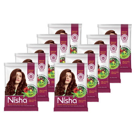 Nisha Henna Based Hair Colour For Women & Men Natural Brown