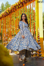 Aayaa Designer Printed Full Flared Suit - Distacart
