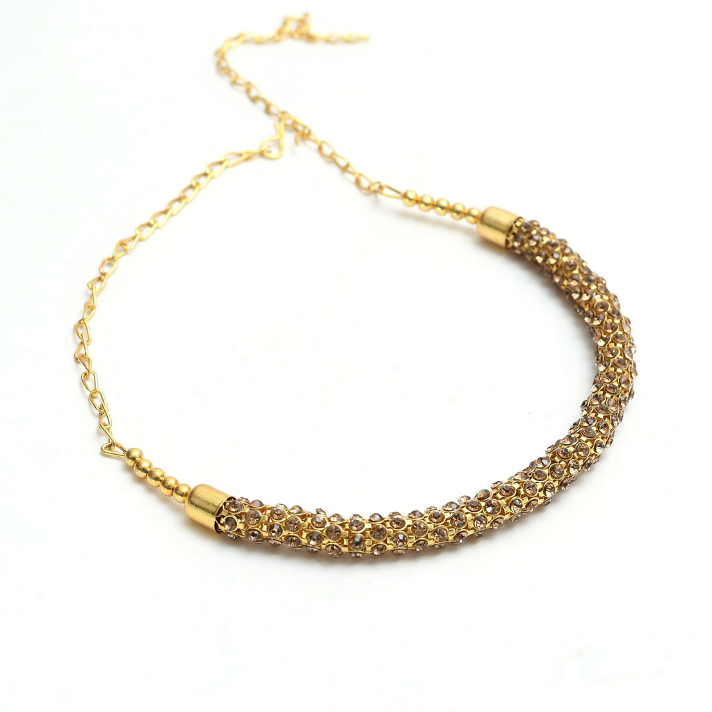 Mominos Fashion Johar Kamal Gold-Plated Brass Finish Hasli Design Choker For Women (Golden) - Distacart