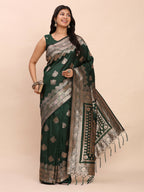 Shree Shyam Fashion Banarasi Silk Green Saree - Distacart