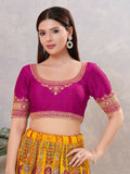 Joban Fashion Women Silk Purple Stitched Blouse