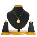 Gold-Polished Alloy Pearl Drop Pendant Set - The Pari
