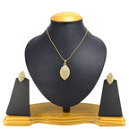 Gold-Polished Alloy Rhinestones Studded Pendant Set - The Pari