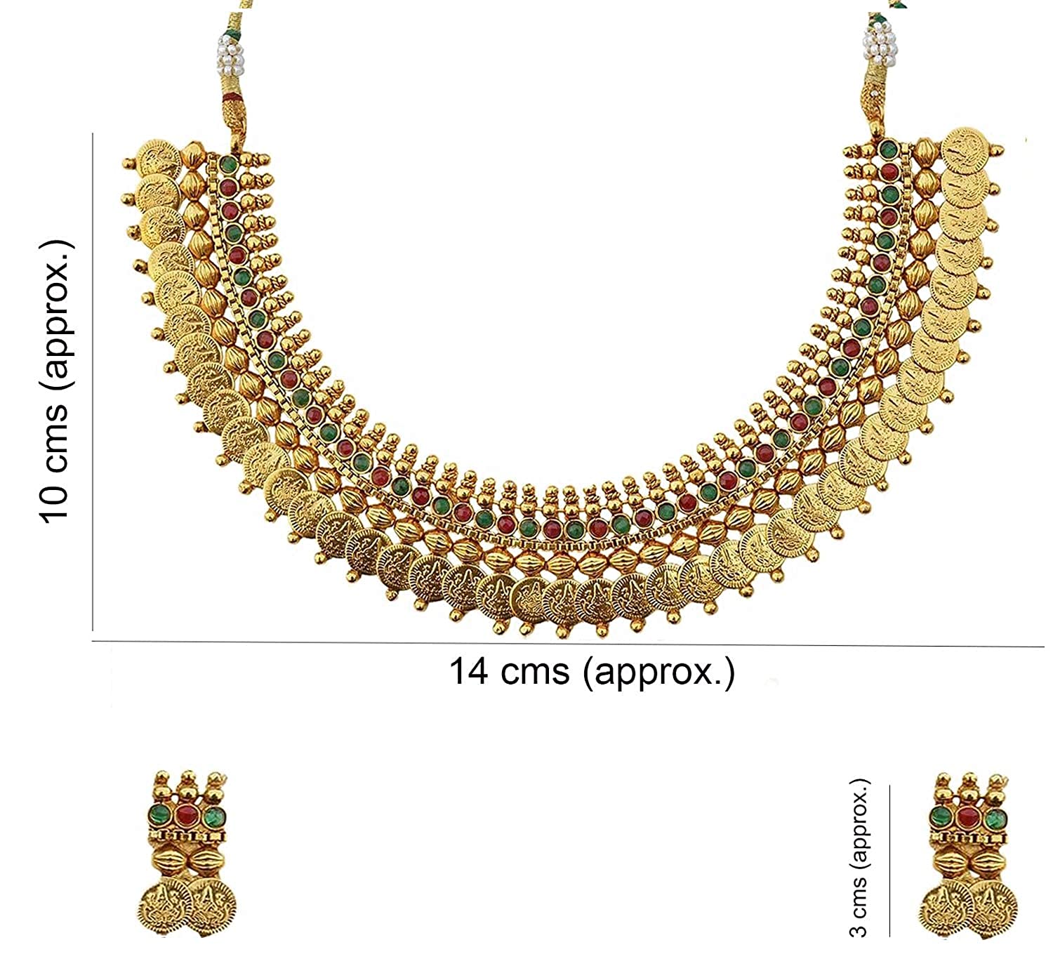 Gold-Polished Alloy Temple Jewellery Coin Choker Necklace - The Pari