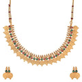 Gold-Polished Alloy Temple Jewellery Coin Sleek Choker Necklace - The Pari