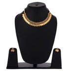 Gold-Polished Alloy Temple Jewellery Coin Sleek Choker Necklace - The Pari