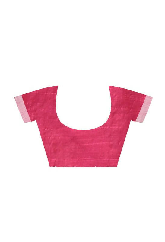 Mominos Fashion Moeza Magenta All Over Buti Handloom Silk Saree with unstitched Blouse piece - Distacart